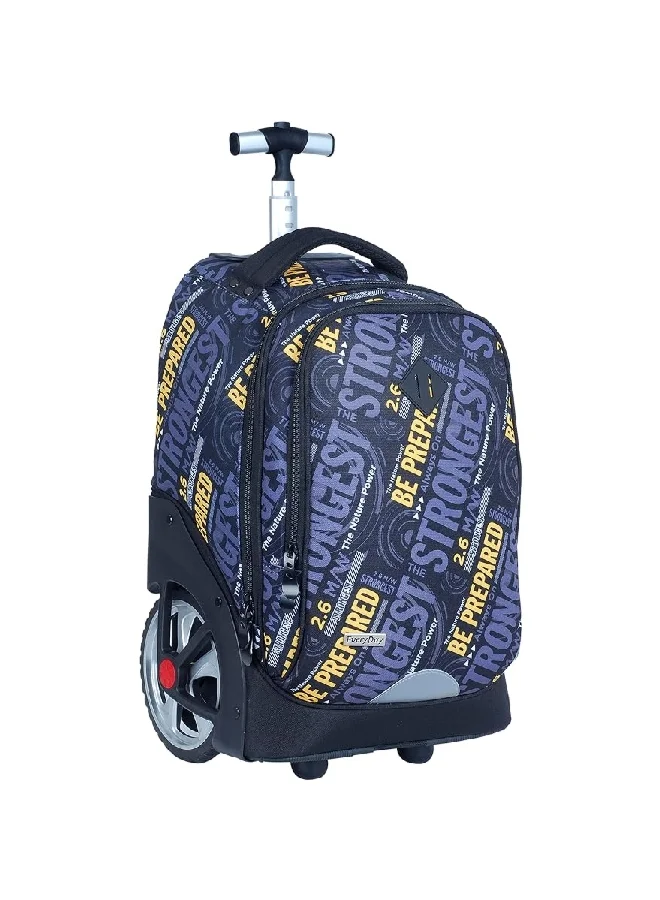 MARVEL 3-Piece Printed Big Wheel Trolley Bag Set Blue and Yellow 51 x 22 x 31 cm FKEDS3-02205